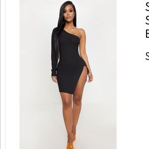 Black one shoulder bodycon